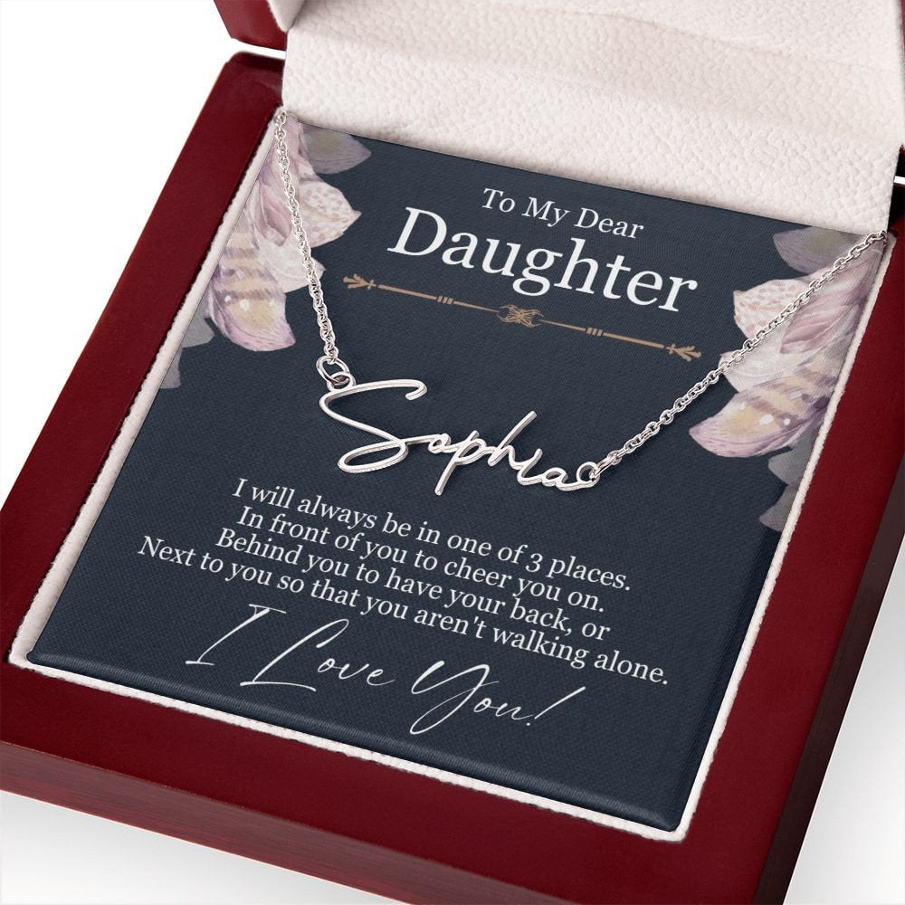 Meaningful and Personalized Gifts for Daughters from Mom and Dad: Custom Signature Name Necklaces, Ideal for Birthdays and Graduations