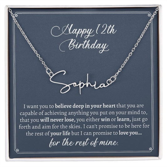 Unique Name Necklace: Make Her 12th Birthday Special with a One-of-a-Kind Jewelry Gift, The Perfect 12th Birthday Gift for Girls