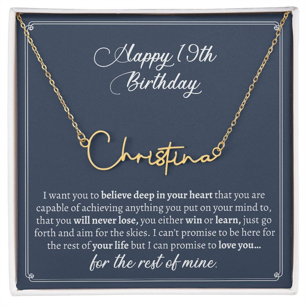 Unique Name Necklace: Make Her 19th Birthday Special with a One-of-a-Kind Jewelry Gift, The Perfect 19th Birthday Gift for Girls