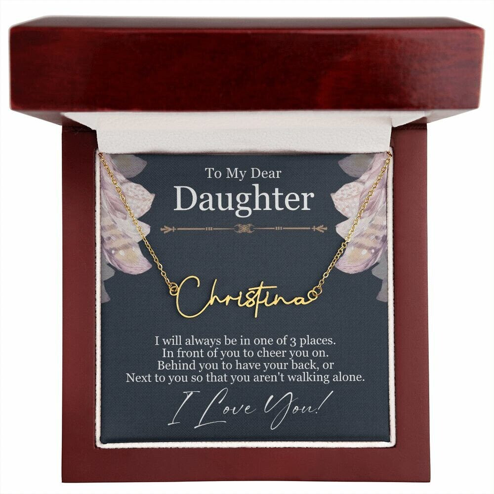 Meaningful and Personalized Gifts for Daughters from Mom and Dad: Custom Signature Name Necklaces, Ideal for Birthdays and Graduations