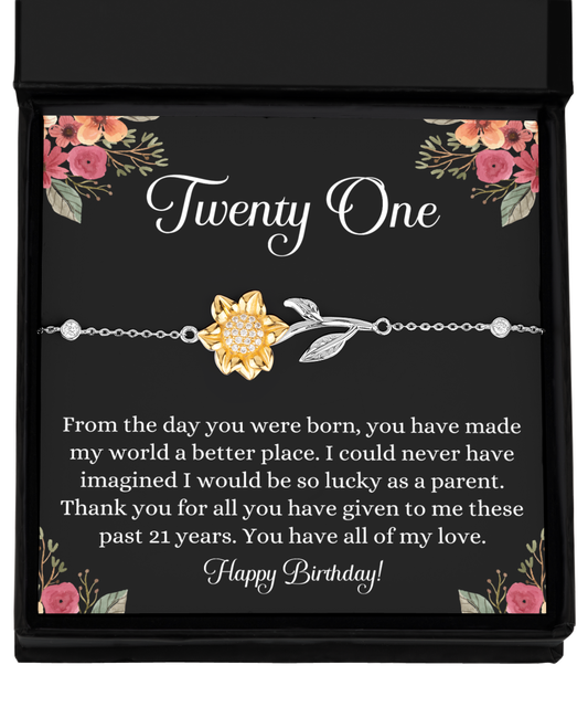 Birthday Gift for Daughter on Her 21st Birthday, Birthday Bracelet, Daughter 21st Birthday Gift