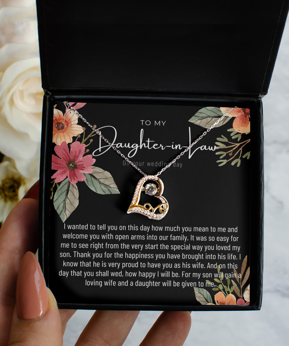 Daughter in Law on wedding day, Daughter in Law Necklace Gift