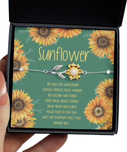 Sunflower Bracelet for her, Gift for Daughter, Gift for Niece