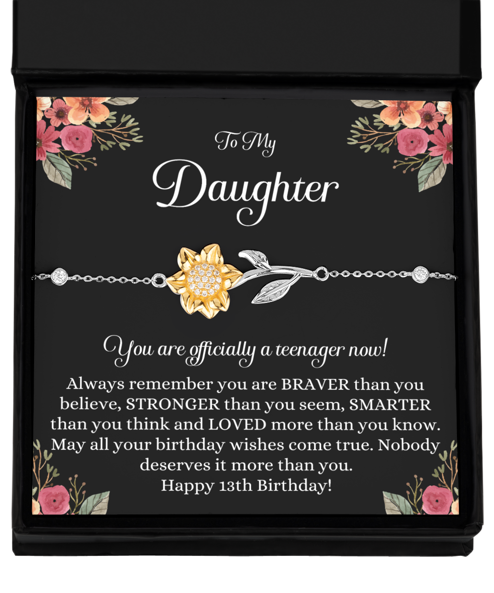 Gift for 13 Year Old Girl Gifts, 13th Birthday Girl, 13th Birthday Gift, Thirteenth Birthday Bracelet Silver 925, Teen Birthday Gift Official Teenager