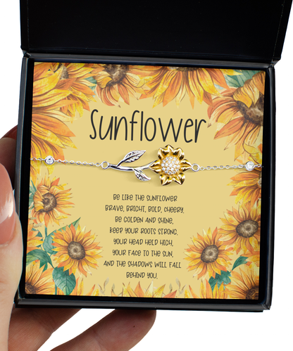 Sunflower Bracelet for her, Gift for Daughter, Gift for Niece