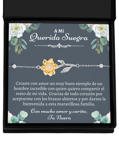 Suegra bracelet gift, spanish mother in law gift from daughter in law, regalo para mi suegra,nuera a suegra cumpleaños de la suegra,jewelry