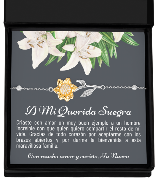 Suegra Bracelet Gift, Spanish Mother In Law Gift from Daughter In Law, Regalo Para Mi Suegra,Nuera A Suegra Cumpleaños De La Suegra,Jewelry