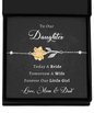 Daughter Wedding Day Gift from Mom & Dad, Our Daughter Wedding Gift, Sunflower Bracelet Silver 925