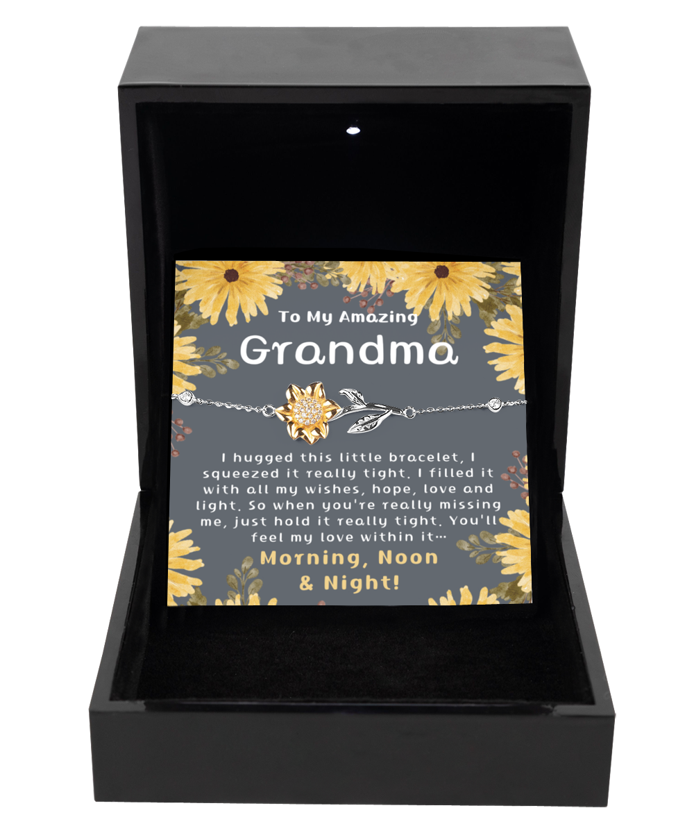 To My Amazing Grandma, Long Distance Grandma Gifts, 925 Sterling Silver Sunflower Bracelet, A Thoughtful Gift Grandma, Grandma Birthday Gift, Grandma Gifts Ideas