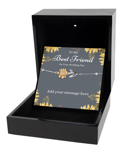 Best Friend Wedding Gift For Bride, Custom Message Card Bracelet, Maid Of Honor To Bride Best Friend Friendship Bracelet