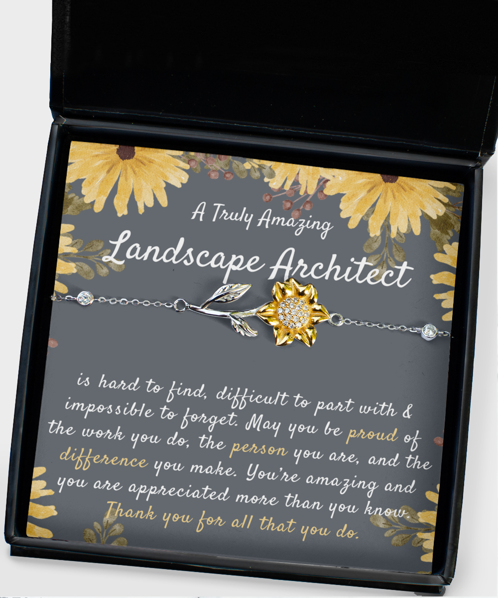 Gift For Landscape architect, Landscape architect Appreciation Gift, A Truly Amazing Landscape architect Gift, Sunflower Bracelet