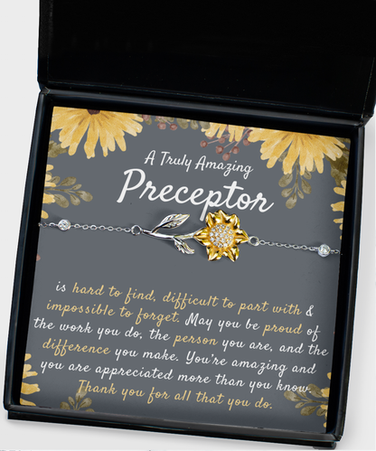 Gift For Preceptor, Preceptor Appreciation Gift, A Truly Amazing Preceptor Gift, Preceptor Sunflower Bracelet