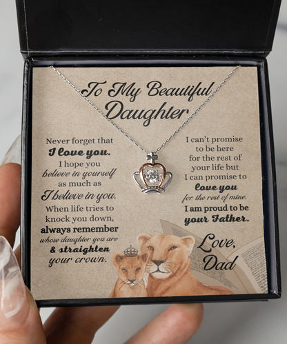 Gifts to Daughter from Dad, To My Daughter Necklace Gift, Father Daughter Necklace, Birthday Gift for Daughter from Dad