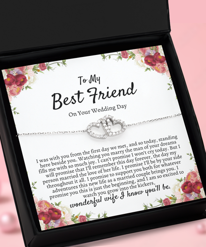 Best Friend Wedding Gift, Interlocking Bracelet for Bride, Bride Gift from Maid of Honor, Best Friend Gift on Her Wedding Day, Bestie Wedding, Silver 925