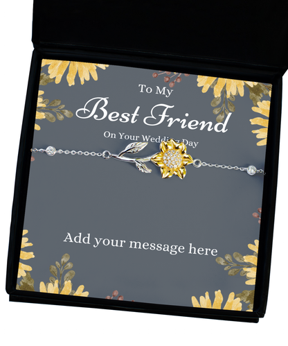 Best Friend Wedding Gift For Bride, Custom Message Card Bracelet, Maid Of Honor To Bride Best Friend Friendship Bracelet