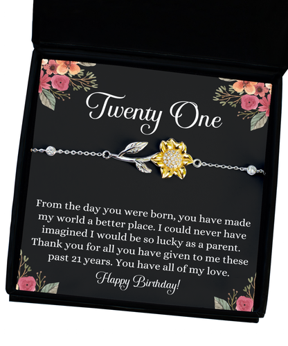 Birthday Gift for Daughter on Her 21st Birthday, Birthday Bracelet, Daughter 21st Birthday Gift