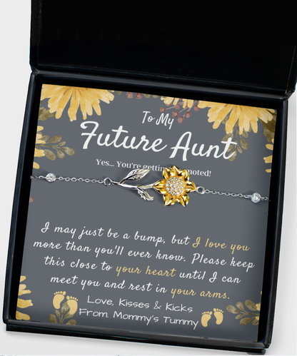 Promoted to Aunt Gift, New Aunt Gift, New Aunt Sunflower Bracelet, Gift for Aunt from Baby Bump, Aunt to Be Gift, Aunt Reveal, Announcement