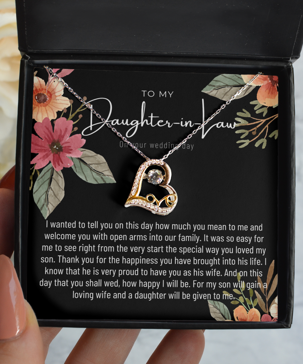 Daughter in Law on wedding day, Daughter in Law Necklace Gift