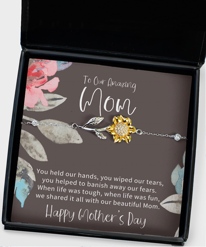 Mothers Day Gift from Children, Gift for Mom on Mothers Day, Sentimental Gift for Mom, Mom Gift from Son/Daughter, Sunflower Bracelet