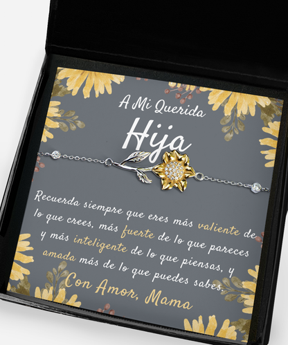 Para Mi Hija, Regalo Para Hija, Regalo de Aliento de Hija, Pulsera para hija, Madre Y Hija, Gift For Daughter In Spanish, Cumpleaños