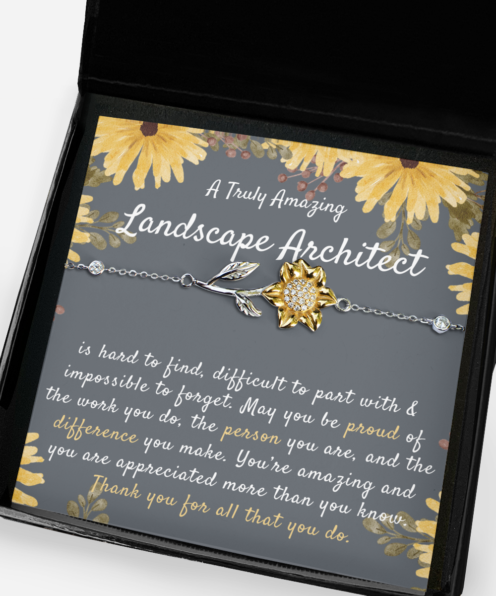 Gift For Landscape architect, Landscape architect Appreciation Gift, A Truly Amazing Landscape architect Gift, Sunflower Bracelet