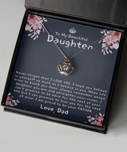 Gifts to Daughter from Dad, To My Daughter Necklace Gift, Father Daughter Necklace, Birthday Gift for Daughter from Dad, To My Daughter