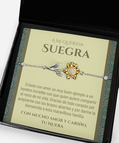 Suegra bracelet gift, spanish mother in law gift from daughter in law, regalo para mi suegra,nuera a suegra cumpleaños de la suegra,jewelry