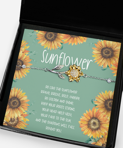 Sunflower bracelet for her, Gift for daughter, Gift for niece, Gift for Granddaughter, Meaningful Gift for her, Birthday Gift, Graduation