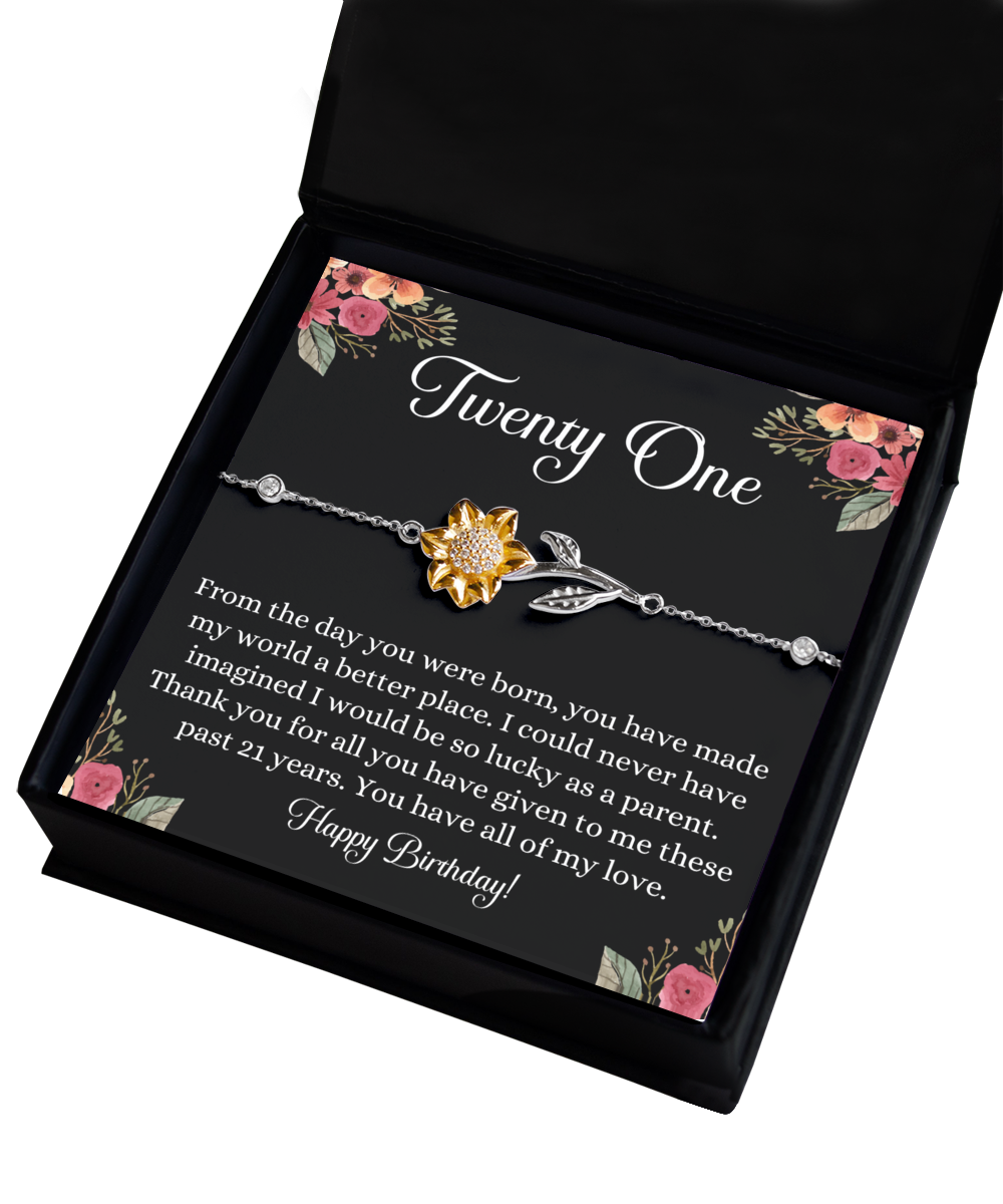 Birthday Gift for Daughter on Her 21st Birthday, Birthday Bracelet, Daughter 21st Birthday Gift