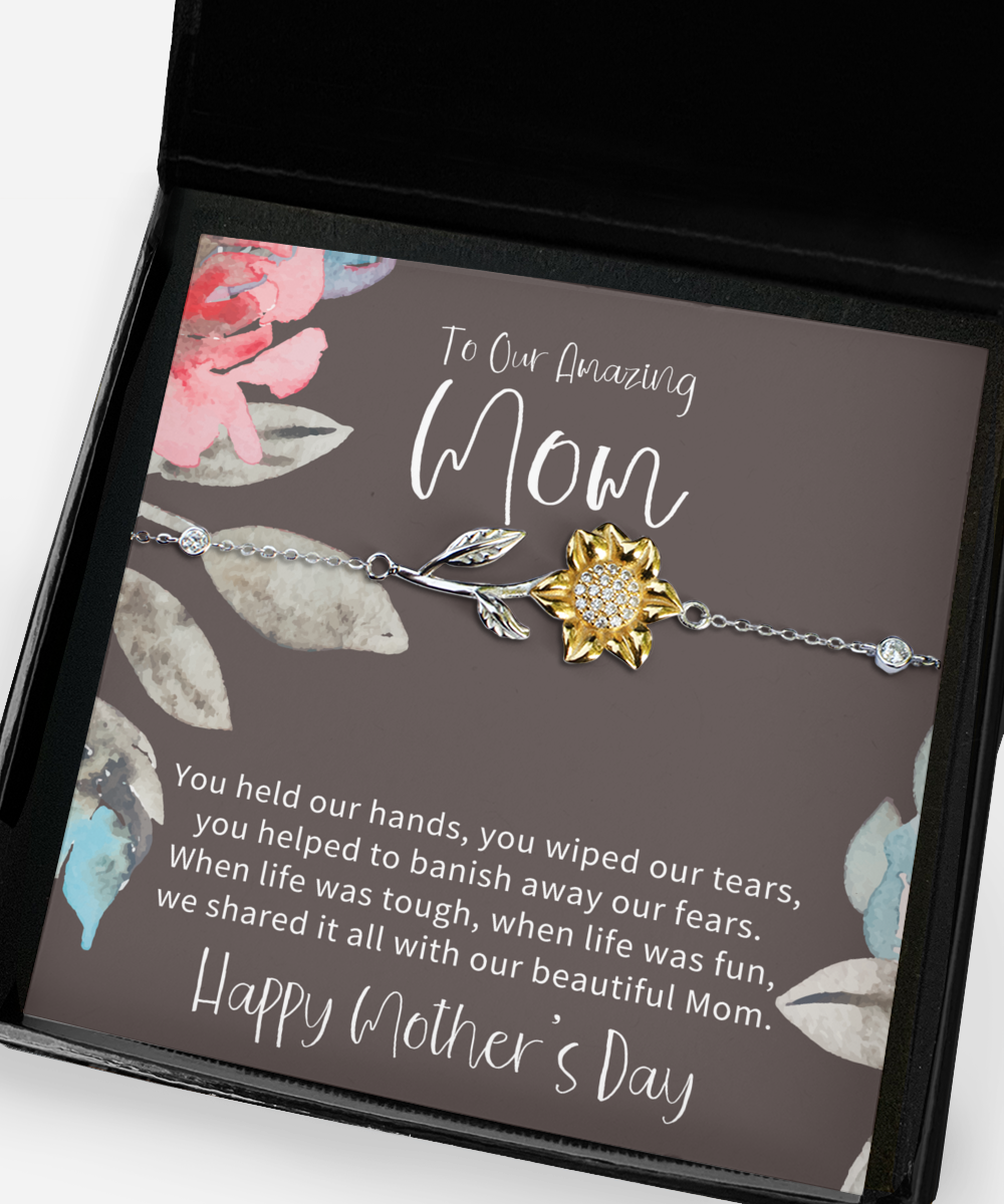 Mothers Day Gift from Children, Gift for Mom on Mothers Day, Sentimental Gift for Mom, Mom Gift from Son/Daughter, Sunflower Bracelet