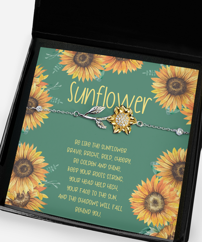 Sunflower Bracelet for her, Gift for Daughter, Gift for Niece