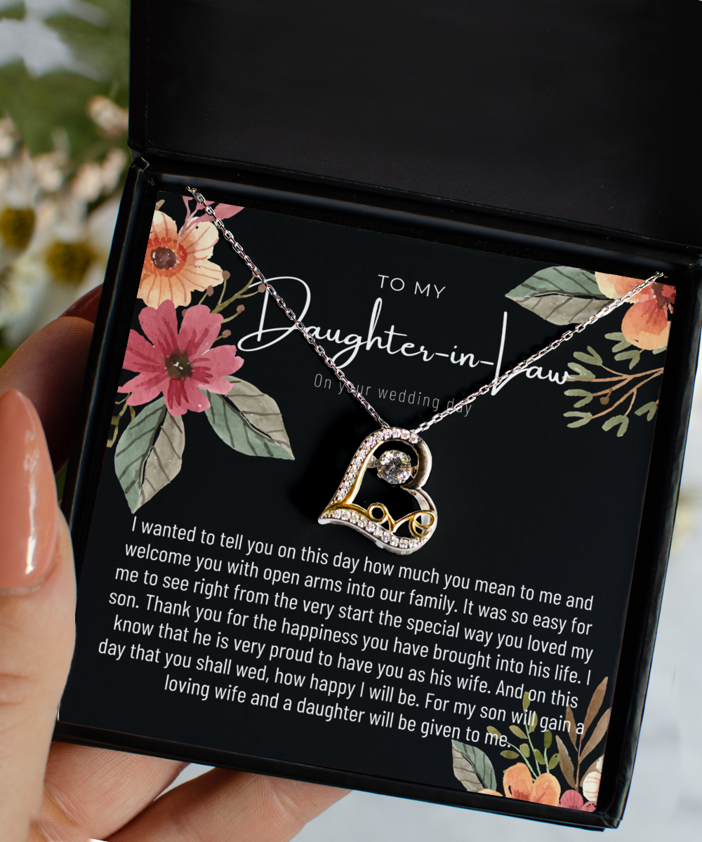 Daughter in Law on wedding day, Daughter in Law Necklace Gift