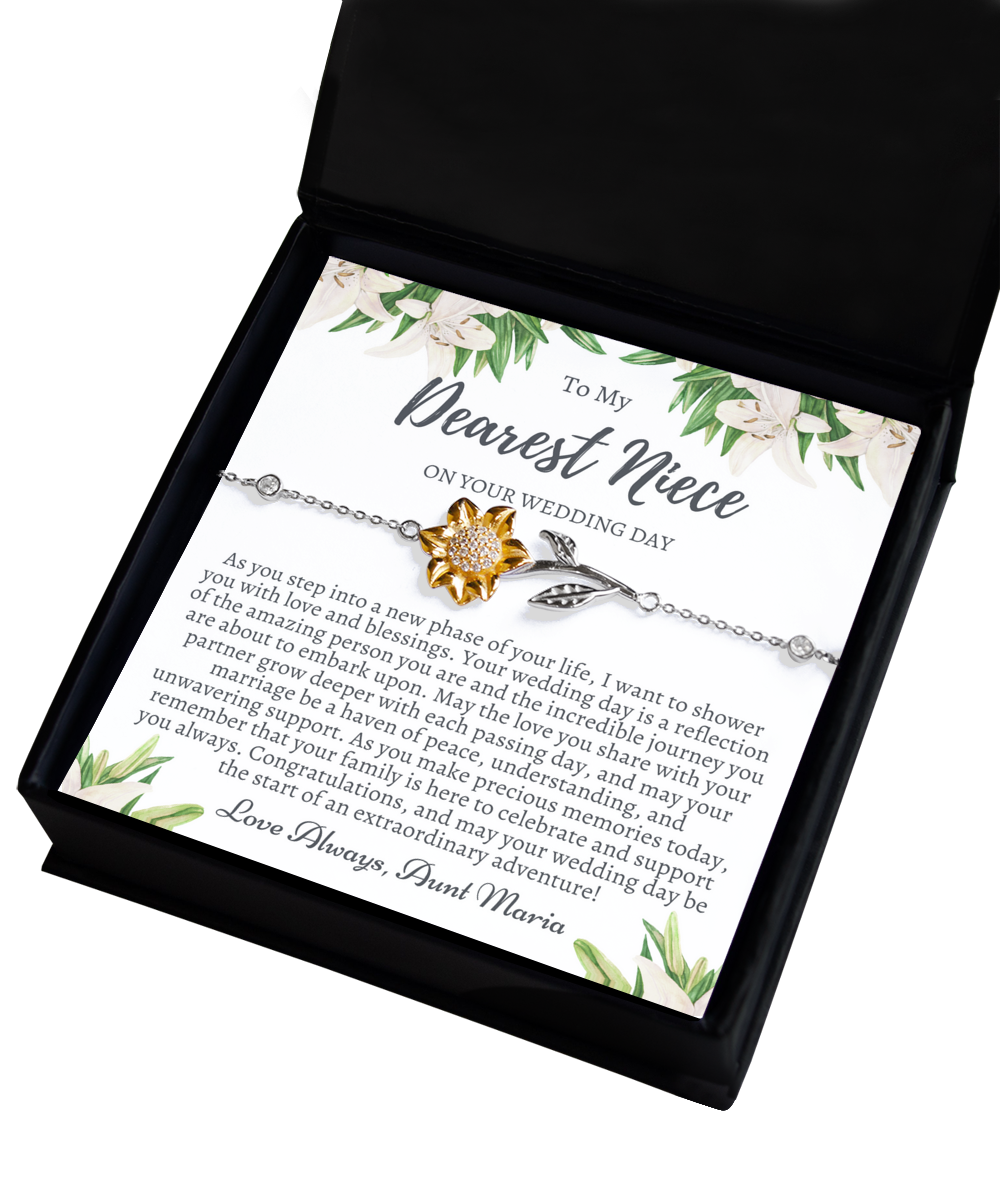 Niece Wedding Gifts from Aunt, Niece Wedding Bracelet Silver 925, Meaningful Gift for Niece Wedding