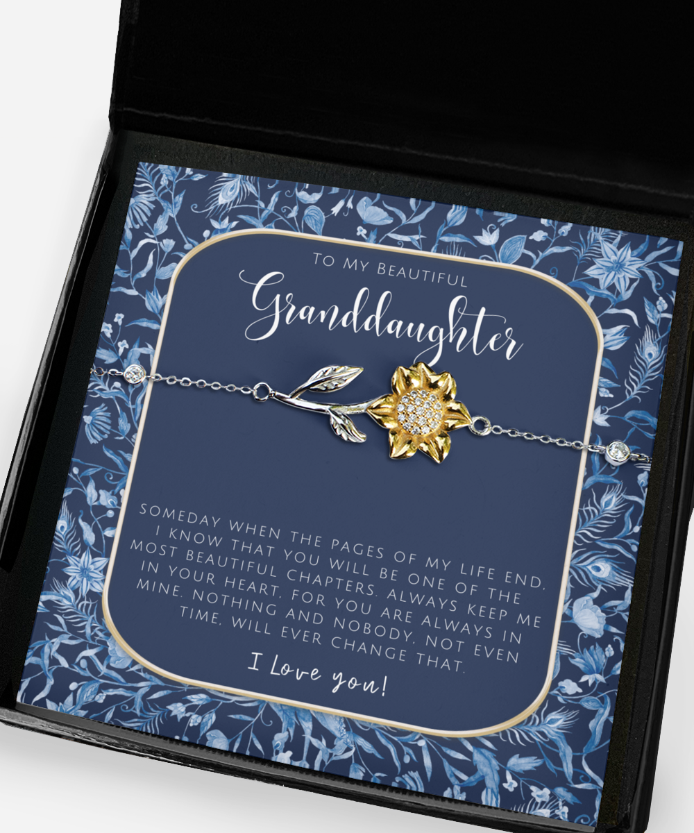 To My Granddaughter, Granddaughter Sunflower Bracelet Gift, Granddaughter Gift Ideas, Granddaughter Jewelry, Granddaughter Birthday Gift, Graduation