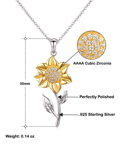 Beautiful Silver 925 Sunflower Sentimental Gift Necklace Boyfriends Mom Gift Sterling Silver Christmas Gift Birthday Gift For My Boyfriend Mom Thank you Gift Mothers Day